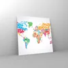Bilder auf glas - Karte Worte Welt Geographie - 70x70cm - Produktbild-Vorschau 4