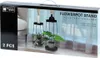 The image shows the packaging for a set of two black metal flowerpot stands. The packaging features a lifestyle shot of the stands with plants and vases, along with product details and branding. Produktbild-Vorschau