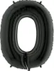 Riesenzahl Folienballon 40"/102cm | Schwarz Zahl: 0 Produktbild-Vorschau 3