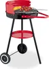 Relaxdays Holzkohlegrill mit Rollen, Ø 42 cm, Picknickgrill Produktbild-Vorschau 1