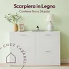 CASABEL Scarpiera 24 paia, Consolle Compatta, Bianco Anteprima dell’immagine prodotto 3
