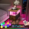 Fortuna Lai Nachttisch mit LED, Beistelltisch mit Steckdose Produktbild-Vorschau 5