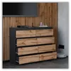 Große Kommode 120 cm, schwarze Eiche Wotan, moderner Produktbild-Vorschau 9