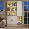 vitrine,Glasvitrine Glasschrank Vitrinenschrank mit LED Produktbild-Vorschau 2