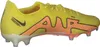 A side view of a yellow Nike soccer cleat with orange accents. Produktbild-Vorschau