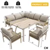L-förmiges Gartensofa für 8 Personen Eisengestell mit Produktbild-Vorschau 6