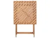 A wooden folding table with a slatted top and legs, shown from the front against a white background. Náhled obrázku produktu