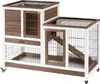 PawHut Indoor-Holzstall mit Rädern, 2-stöckiger Produktbild-Vorschau 1