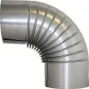 Kaminrohrbogen 90° fest ohne Tür Ø120mm silber Produktbild-Vorschau 3