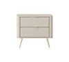 Nachttisch Lante, beige, 63,2 x 55,3 x 38 cm, geriffelte Produktbild-Vorschau 2