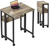 Klappbarer Schreibtisch 63 cm mit Rollen Sandeiche Produktbild-Vorschau 1
