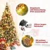 A decorated Christmas tree with various close-up shots highlighting its features, set against a blurred indoor background. Produktbild-Vorschau