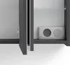 Interior view of a modern bathroom cabinet with doors open. Náhled obrázku produktu