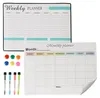 Relaxdays whiteboard voor koelkast, set met weekplanner en Productafbeelding-voorbeeld 1
