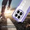 A person running in the background with a phone case in the foreground, showing it falling. Produktbild-Vorschau