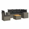 Design 6-tlg. Garten-Sofagarnitur mit Kissen Grau Poly Produktbild-Vorschau 2