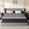 A mattress on a bed frame in a bedroom setting. Voir les images du produit