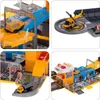Kinderset 2in1-Garage: Bauwagen Rückwärtsgang Hubschrauber Produktbild-Vorschau 6
