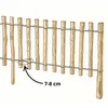 An illustration showing wooden fence posts connected by wire, with a measurement indicator. Produktbild-Vorschau