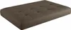 A brown tufted cushion for pallet furniture, shown from a diagonal angle on a white background. Produktbild-Vorschau