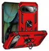 A red phone case with a ring holder is shown from multiple angles. Produktbild-Vorschau