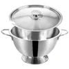 A stainless steel soup tureen with a lid, presented on a white background. Anteprima dell’immagine prodotto