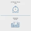 Diagrams showing the specifications of a circular saw blade. Produktbild-Vorschau