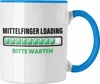 Trendation - Mittelfinger Loading Bitte Warten Tasse (Blau) Produktbild-Vorschau 1