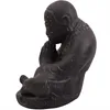 Stonox Shaolin Mönch Figur Quenx Anjali Mudra Steinguss Produktbild-Vorschau 5