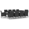 11-tlg. Garten-Essgruppe mit Kissen Schwarz Poly Rattan Produktbild-Vorschau 1