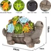 Garten Solar Schildkröte mit Blumen Statue Lampe Produktbild-Vorschau 5