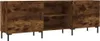 A long, low TV stand with a wood-grain finish and black legs. Produktbild-Vorschau
