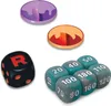 A collection of game accessories including dice and tokens. Produktbild-Vorschau