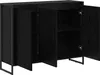 vidaXL Seitenschrank Schwarz Eichen-Optik 96,5 x 30 x 75 cm Produktbild-Vorschau 5