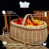 Creative Home Cestino in Vimini con Manico Bianco | Cesto Anteprima dell’immagine prodotto 2