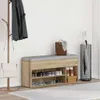 vidaXL Schuhbank Sonoma-Eiche 102x30,5x45 cm Holzwerkstoff Produktbild-Vorschau 3