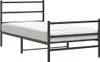A black metal bed frame with a white mattress is shown against a white background. Podgląd zdjęcia produktu