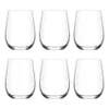 Six clear glasses are arranged in two rows of three on a white background. Náhled obrázku produktu