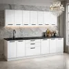 ULWEHOME | Küchenzeile 260 cm Mattweiß, Küchenmöbel-Set mit Produktbild-Vorschau 1
