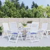 vidaXL Gartenstuhl-Kissen 6 Stk. Blau & Weiß Gestreift Produktbild-Vorschau 2