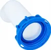 A white plastic elbow pipe fitting with a blue threaded connector, isolated on a white background. Náhled obrázku produktu