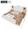 Merax Doppelbett 180x200cm mit 2 Schubladen, Kopfteil Produktbild-Vorschau 7