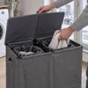 Wasmand met deksel, 160 liter – grote wasverzamelaar met 2 Productafbeelding-voorbeeld 2
