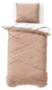 Bettwäsche 155x200 cm Baumwolle Beige Weiß Streifen Produktbild-Vorschau 1