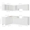 mobile da cucina vidaXL 11 pezzi Lyon in legno bianco Anteprima dell’immagine prodotto 7