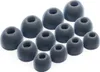 A collection of gray silicone earbud tips arranged in rows on a white background. Produktbild-Vorschau