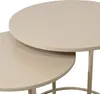 A close-up view of two nesting round tables, one slightly overlapping the other, against a white background. Produktbild-Vorschau