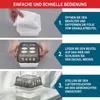 A three-step instructional graphic showing how to use an air dehumidifier. Produktbild-Vorschau
