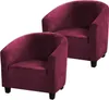 2 Piece Club Chair Slipcover Chair Cover Stretch Velvet Náhled obrázku produktu 1