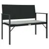 The Living Store Gartenbank 2-Sitzer mit Kissen Schwarz Produktbild-Vorschau 3